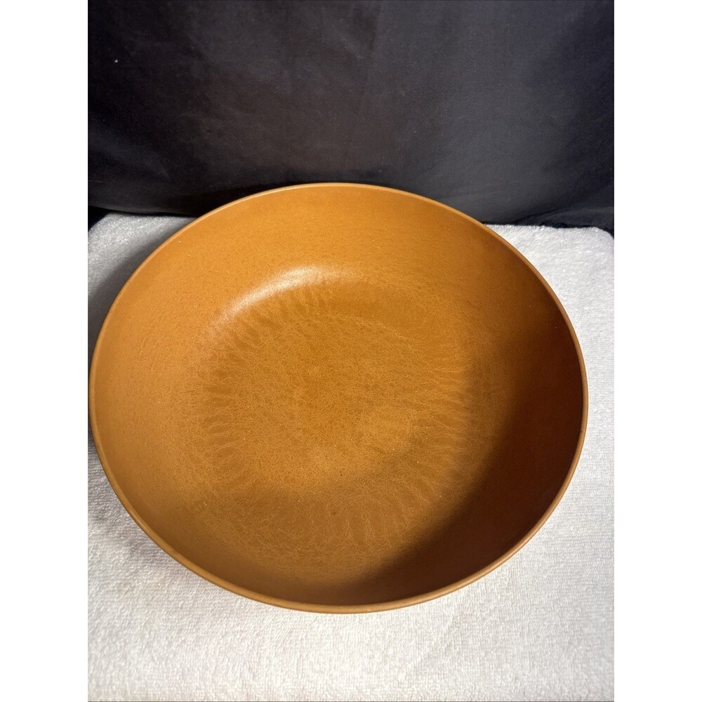 Ellingers Agatized Wood Sheboygan Bowl Stamped 120 Tan  Service Bowl 12”